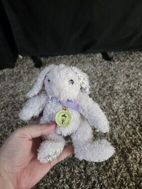 Thomas Kinkade Lavender Plush Bunny with Floral Accents